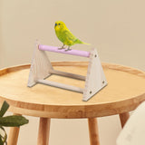 Maxbell Wood Parrot Stand Training Sturdy Claw Grinding for Cockatiel Finch Parakeet Pink