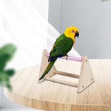 Maxbell Wood Parrot Stand Training Sturdy Claw Grinding for Cockatiel Finch Parakeet Pink