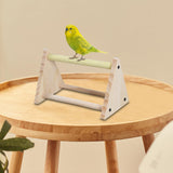 Maxbell Wood Parrot Stand Training Sturdy Claw Grinding for Cockatiel Finch Parakeet Yellow