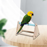 Maxbell Wood Parrot Stand Training Sturdy Claw Grinding for Cockatiel Finch Parakeet Blue