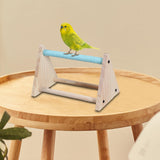 Maxbell Wood Parrot Stand Training Sturdy Claw Grinding for Cockatiel Finch Parakeet Blue