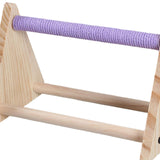 Maxbell Wood Parrot Stand Training Sturdy Claw Grinding for Cockatiel Finch Parakeet Purple