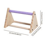 Maxbell Wood Parrot Stand Training Sturdy Claw Grinding for Cockatiel Finch Parakeet Purple