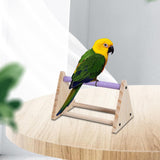 Maxbell Wood Parrot Stand Training Sturdy Claw Grinding for Cockatiel Finch Parakeet Purple