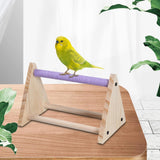 Maxbell Wood Parrot Stand Training Sturdy Claw Grinding for Cockatiel Finch Parakeet Purple
