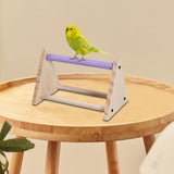Maxbell Wood Parrot Stand Training Sturdy Claw Grinding for Cockatiel Finch Parakeet Purple