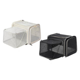 Maxbell Pet Carrier Portable Ventilated Mesh Cat Carrier for Outdoor Traveling Trips white