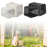 Maxbell Pet Carrier Portable Ventilated Mesh Cat Carrier for Outdoor Traveling Trips white