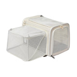 Maxbell Pet Carrier Portable Ventilated Mesh Cat Carrier for Outdoor Traveling Trips white