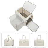 Maxbell Pet Carrier Portable Ventilated Mesh Cat Carrier for Outdoor Traveling Trips white