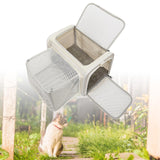 Maxbell Pet Carrier Portable Ventilated Mesh Cat Carrier for Outdoor Traveling Trips white