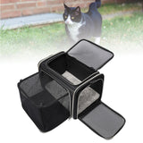 Maxbell Pet Carrier Portable Ventilated Mesh Cat Carrier for Outdoor Traveling Trips black