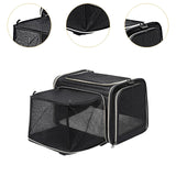 Maxbell Pet Carrier Portable Ventilated Mesh Cat Carrier for Outdoor Traveling Trips black