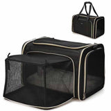 Maxbell Pet Carrier Portable Ventilated Mesh Cat Carrier for Outdoor Traveling Trips black