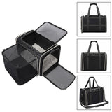 Maxbell Pet Carrier Portable Ventilated Mesh Cat Carrier for Outdoor Traveling Trips black