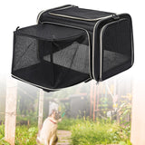 Maxbell Pet Carrier Portable Ventilated Mesh Cat Carrier for Outdoor Traveling Trips black