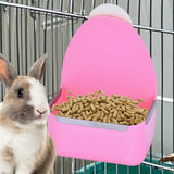 Maxbell Rabbit Hay Feeder Bin Feeder Grass Frame Rack for Rabbit Hedgehog Chinchilla Pink