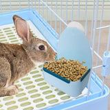 Maxbell Rabbit Hay Feeder Bin Feeder Grass Frame Rack for Rabbit Hedgehog Chinchilla Blue
