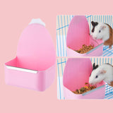 Maxbell Rabbit Cage Hanging Food Bowl Practical Feeding Basin for Hamster Guinea Pig Pink