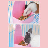 Maxbell Rabbit Cage Hanging Food Bowl Practical Feeding Basin for Hamster Guinea Pig Pink