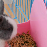 Maxbell Rabbit Cage Hanging Food Bowl Practical Feeding Basin for Hamster Guinea Pig Pink