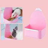 Maxbell Rabbit Cage Hanging Food Bowl Practical Feeding Basin for Hamster Guinea Pig Pink