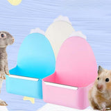 Maxbell Rabbit Cage Hanging Food Bowl Practical Feeding Basin for Hamster Guinea Pig White