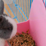 Maxbell Rabbit Cage Hanging Food Bowl Practical Feeding Basin for Hamster Guinea Pig White