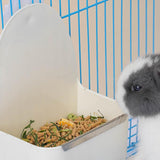 Maxbell Rabbit Cage Hanging Food Bowl Practical Feeding Basin for Hamster Guinea Pig White