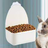 Maxbell Rabbit Cage Hanging Food Bowl Practical Feeding Basin for Hamster Guinea Pig White