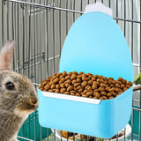 Maxbell Rabbit Cage Hanging Food Bowl Practical Feeding Basin for Hamster Guinea Pig Blue