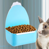 Maxbell Rabbit Cage Hanging Food Bowl Practical Feeding Basin for Hamster Guinea Pig Blue