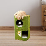 Maxbell Cat House Covered Tunnel Condo Indoor Outdoor Cats Pet 2 Storey Cat Bed Cave Green