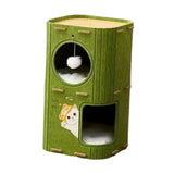 Maxbell Cat House Covered Tunnel Condo Indoor Outdoor Cats Pet 2 Storey Cat Bed Cave Green