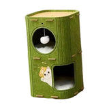 Maxbell Cat House Covered Tunnel Condo Indoor Outdoor Cats Pet 2 Storey Cat Bed Cave Green