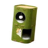 Maxbell Cat House Covered Tunnel Condo Indoor Outdoor Cats Pet 2 Storey Cat Bed Cave Green