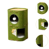 Maxbell Cat House Covered Tunnel Condo Indoor Outdoor Cats Pet 2 Storey Cat Bed Cave Green