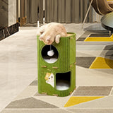 Maxbell Cat House Covered Tunnel Condo Indoor Outdoor Cats Pet 2 Storey Cat Bed Cave Green