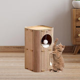 Maxbell Cat House Covered Tunnel Condo Indoor Outdoor Cats Pet 2 Storey Cat Bed Cave Camel