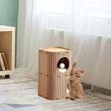 Maxbell Cat House Covered Tunnel Condo Indoor Outdoor Cats Pet 2 Storey Cat Bed Cave Camel