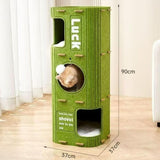 Maxbell 3 Storey Cat Bed Cave Covered Tunnel Condo Indoor Outdoor Cats Pet Cat House Green
