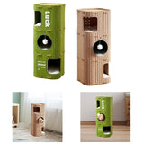 Maxbell 3 Storey Cat Bed Cave Covered Tunnel Condo Indoor Outdoor Cats Pet Cat House Green