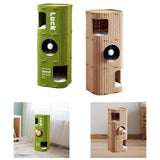 Maxbell 3 Storey Cat Bed Cave Covered Tunnel Condo Indoor Outdoor Cats Pet Cat House Green