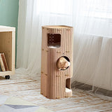 Maxbell 3 Storey Cat Bed Cave Covered Tunnel Condo Indoor Outdoor Cats Pet Cat House Camel