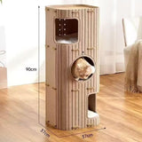 Maxbell 3 Storey Cat Bed Cave Covered Tunnel Condo Indoor Outdoor Cats Pet Cat House Camel