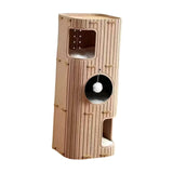 Maxbell 3 Storey Cat Bed Cave Covered Tunnel Condo Indoor Outdoor Cats Pet Cat House Camel