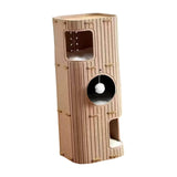 Maxbell 3 Storey Cat Bed Cave Covered Tunnel Condo Indoor Outdoor Cats Pet Cat House Camel