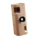 Maxbell 3 Storey Cat Bed Cave Covered Tunnel Condo Indoor Outdoor Cats Pet Cat House Camel