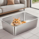 Maxbell Cat Litter Box Pet Supplies Kitten Toilet High Side Nonstick Pet Litter Tray S