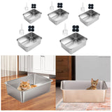 Maxbell Stainless Steel Litter Box Nonstick and 4 Anti Slip Pads